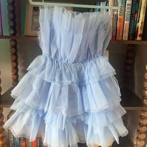 NWOT Mabel Periwinkle Tulle Ruffle Mini  Dress